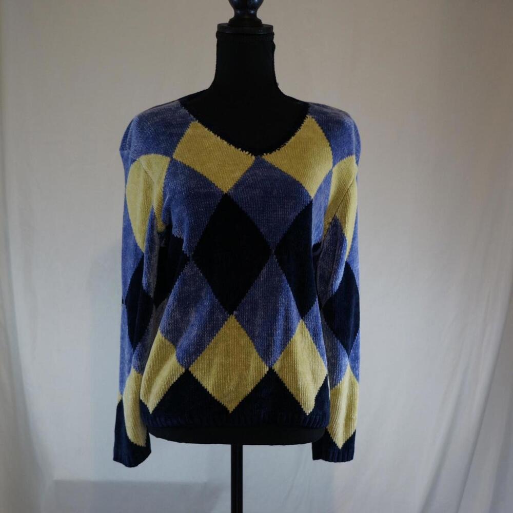 Capacity Fuzzy Argyle Women's Sweater